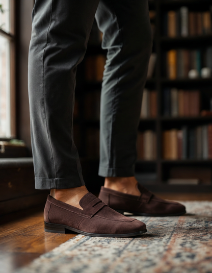 Suede Penny Loafers - Dalm Fashion