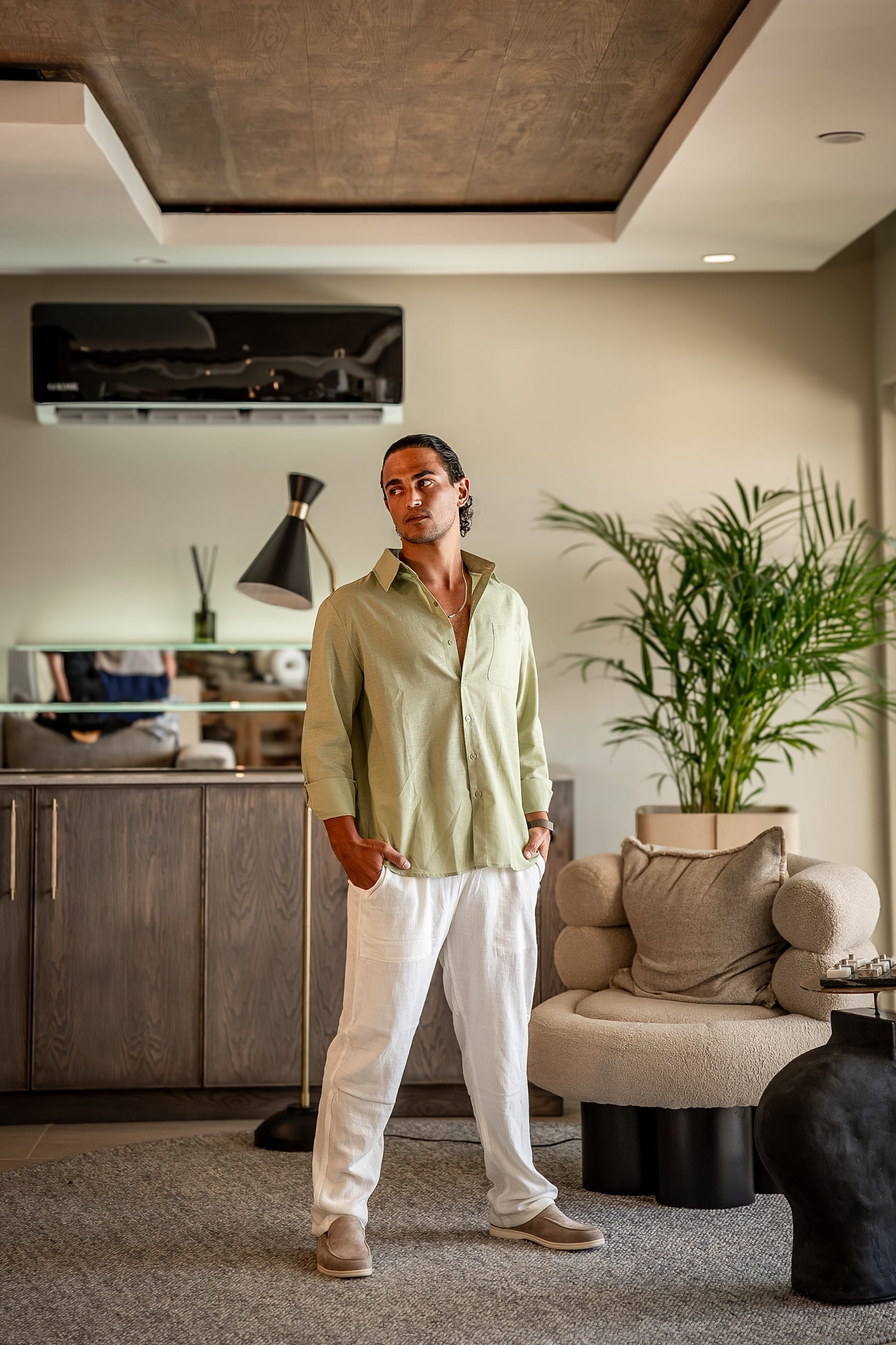 Linen Combo Set (Long Sleeve) - Dalm Fashion