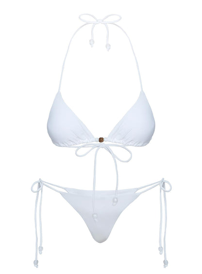 Flounder Bead Detail Bikini Bottoms White