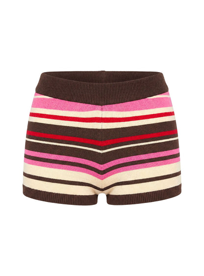 Cleoh Knit Shorts Pink / Brown Stripe