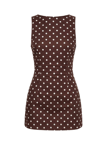 Yumiko Romper Brown Polka Dot