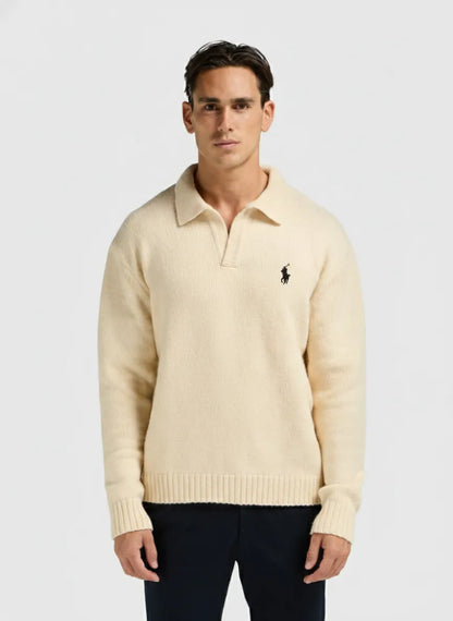 Heavy Knit Polo - Dark Grey - Dalm Fashion