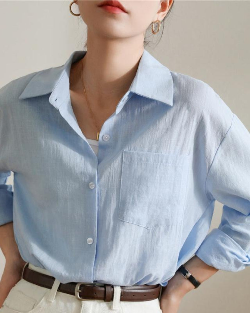 Estate Lady Linen Shirt - Dalm Fashion
