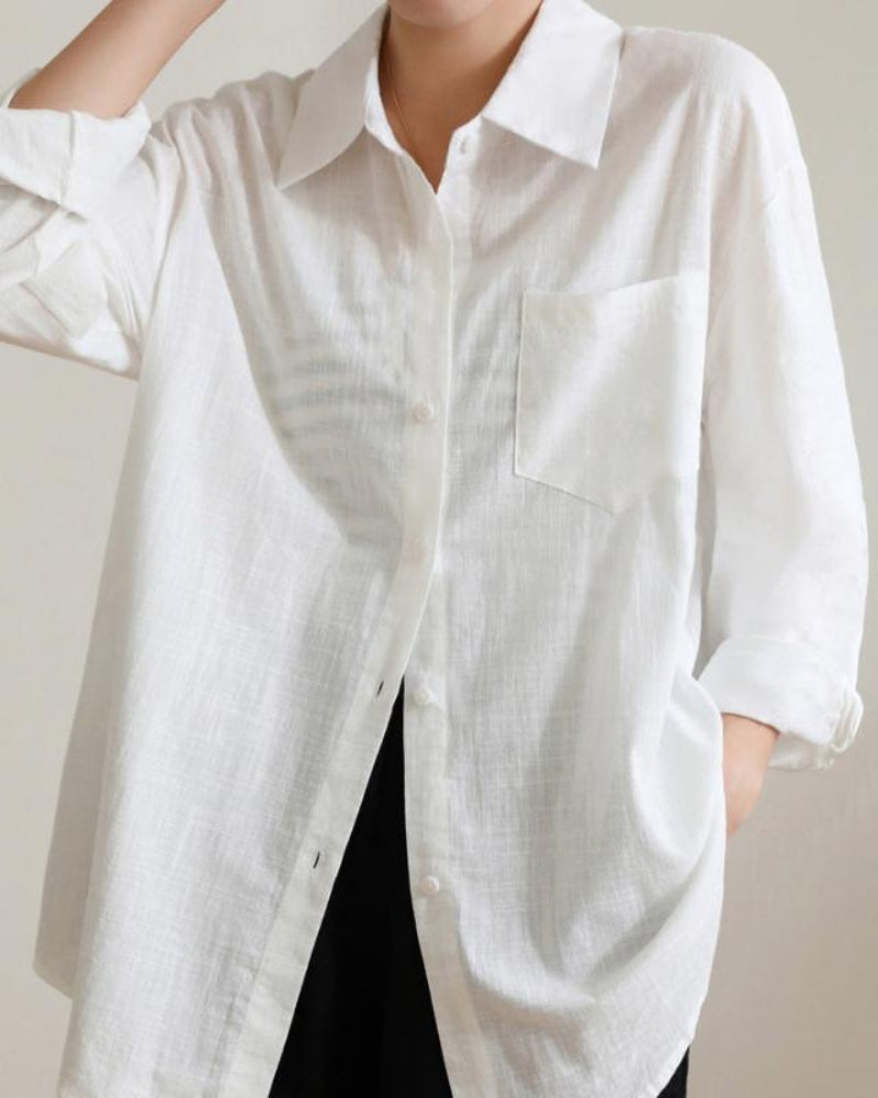 Estate Lady Linen Shirt - Dalm Fashion
