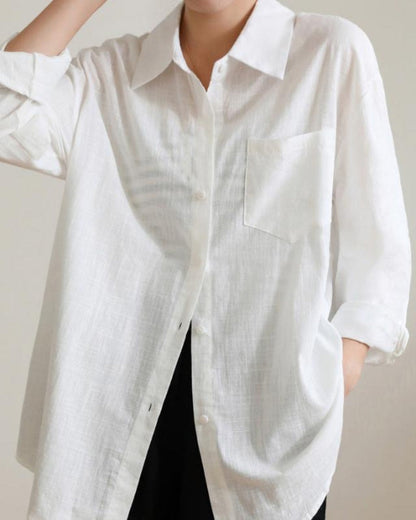 Estate Lady Linen Shirt - Dalm Fashion