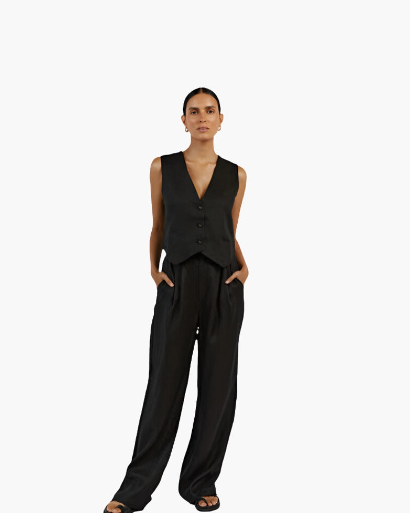 Classy Lady - Linen Two-piece Set - Dalm Fashion