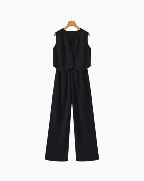 Classy Lady - Linen Two-piece Set - Dalm Fashion