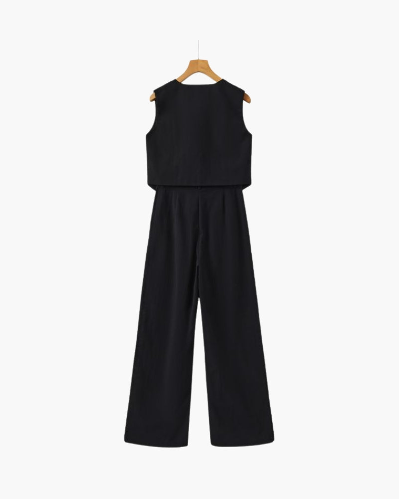 Classy Lady - Linen Two-piece Set - Dalm Fashion