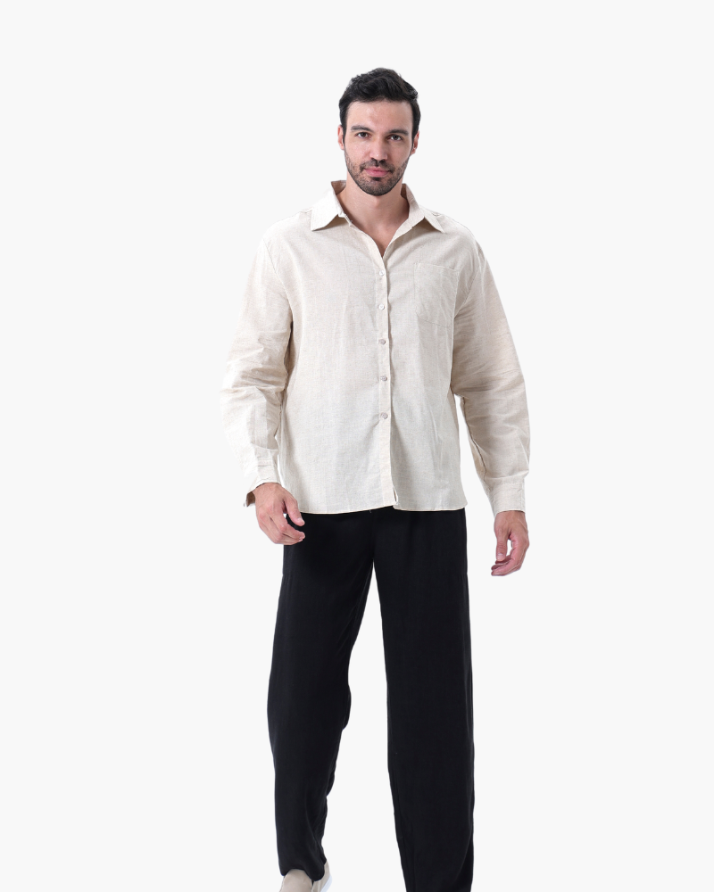 Linen Combo Set (Long Sleeve) - Dalm Fashion