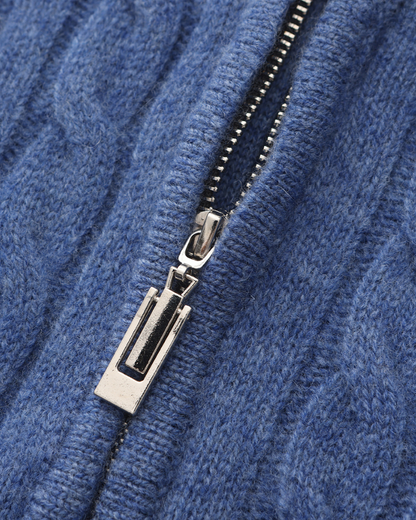 100% Cashmere Woven Half Zip - Dalm Fashion