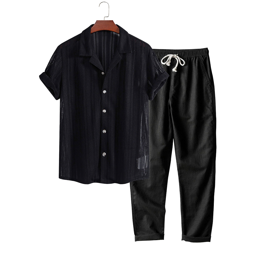 Suva - TheighT Short-Sleeved Set - Dalm Fashion