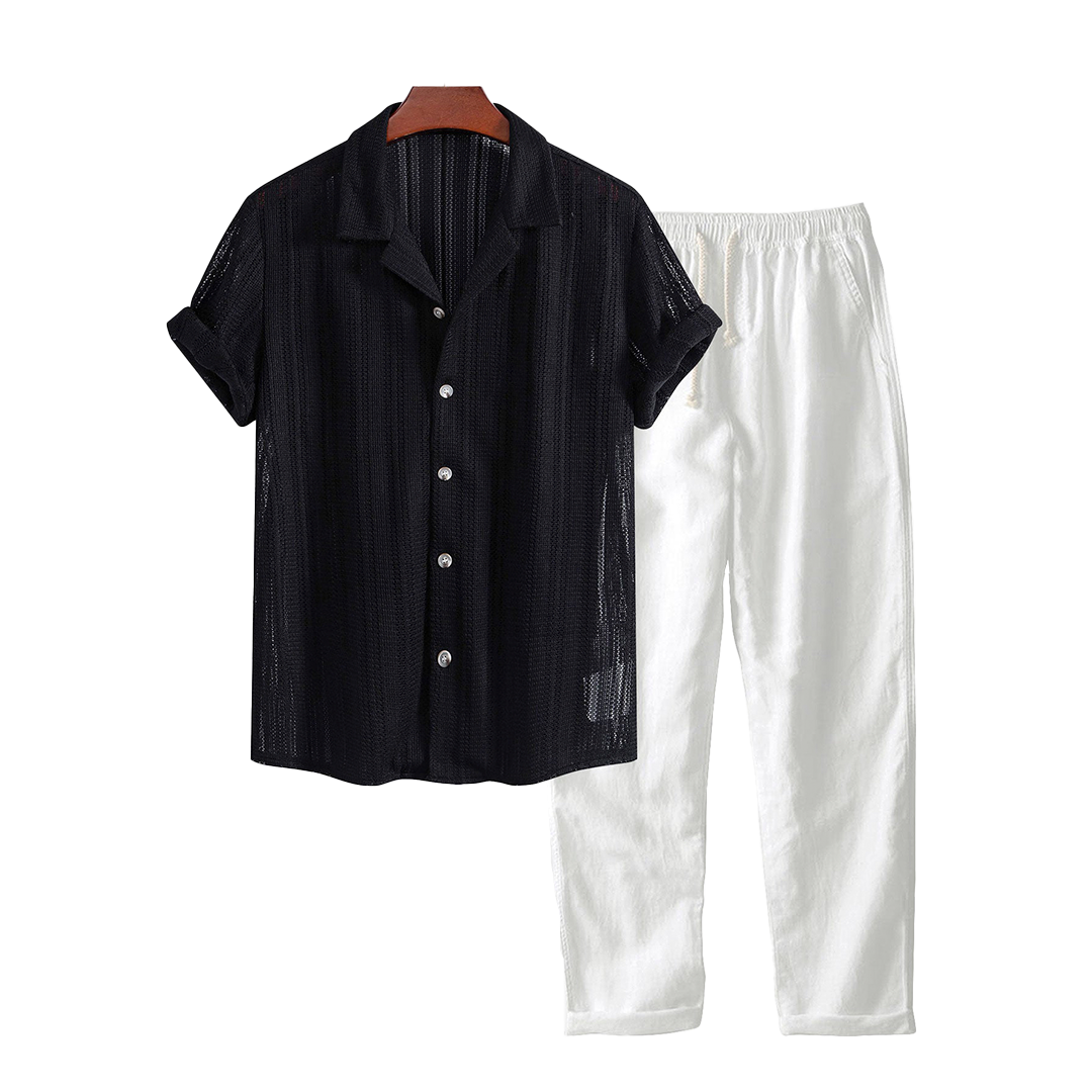 Suva - TheighT Short-Sleeved Set - Dalm Fashion