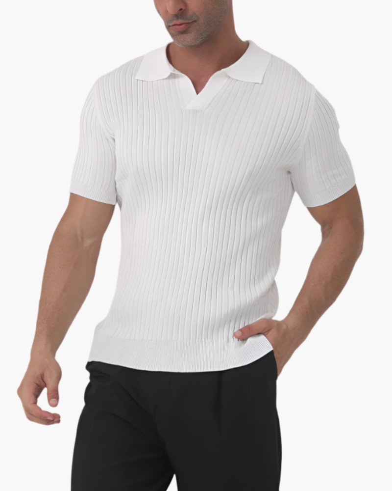 Florence - Ribbed Cotton Polo - Dalm Fashion