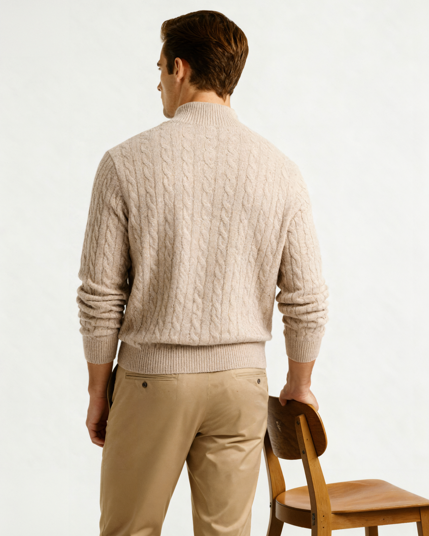 100% Cashmere Woven Half Zip - Dalm Fashion