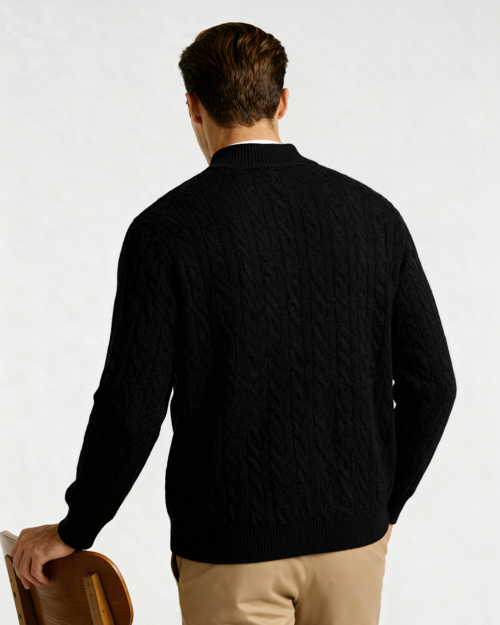 100% Cashmere Woven Half Zip - Dalm Fashion