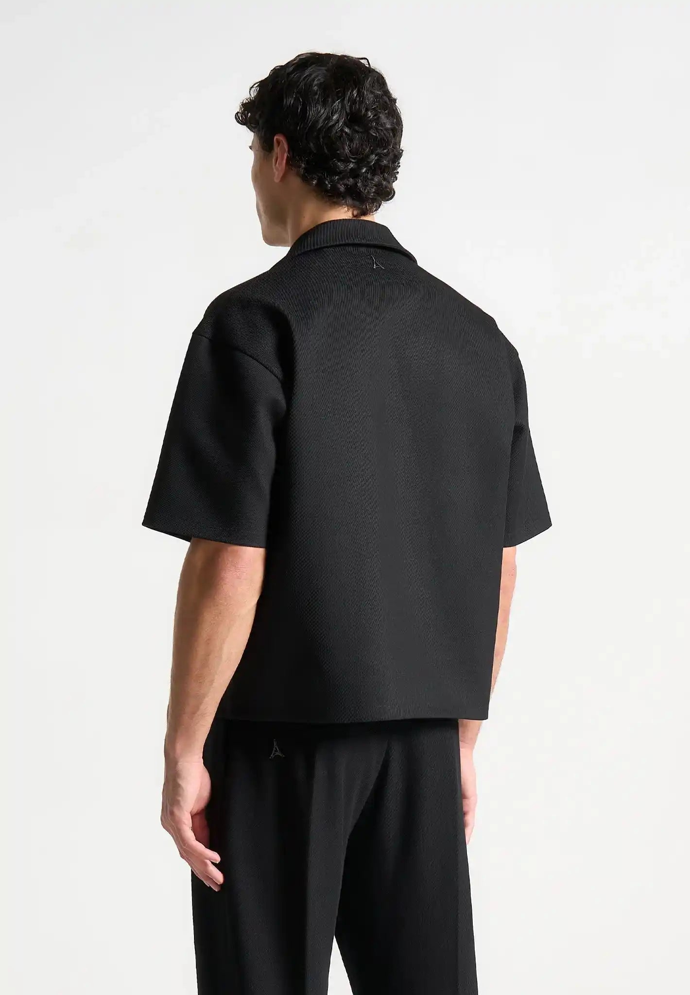 Boxy-twill-double-breasted-shirt-cream - Dalm Fashion