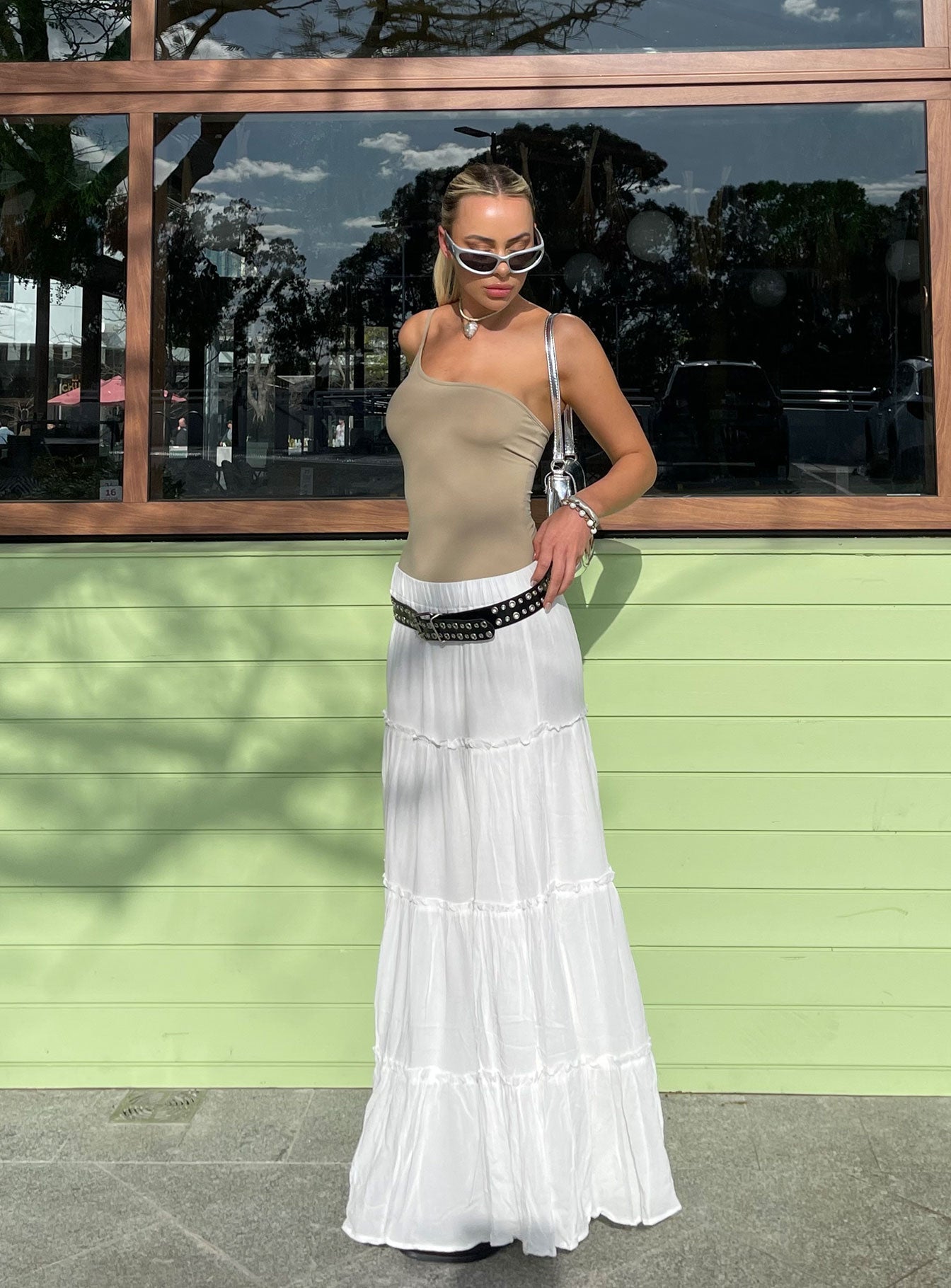 Miriah Maxi Skirt White Petite