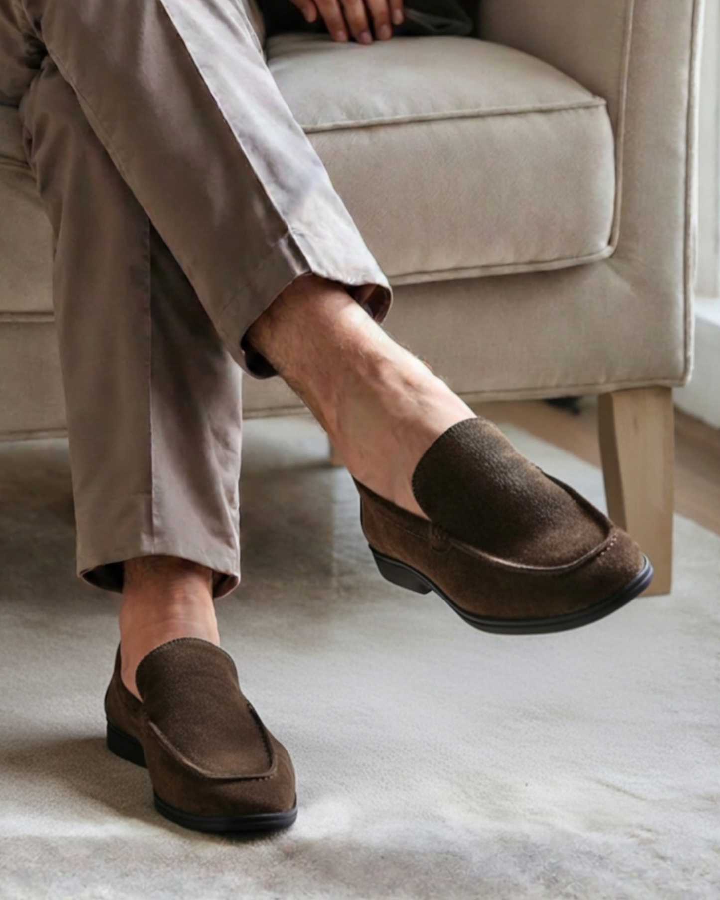 Premium Suede Loafers - Black Soles - Dalm Fashion