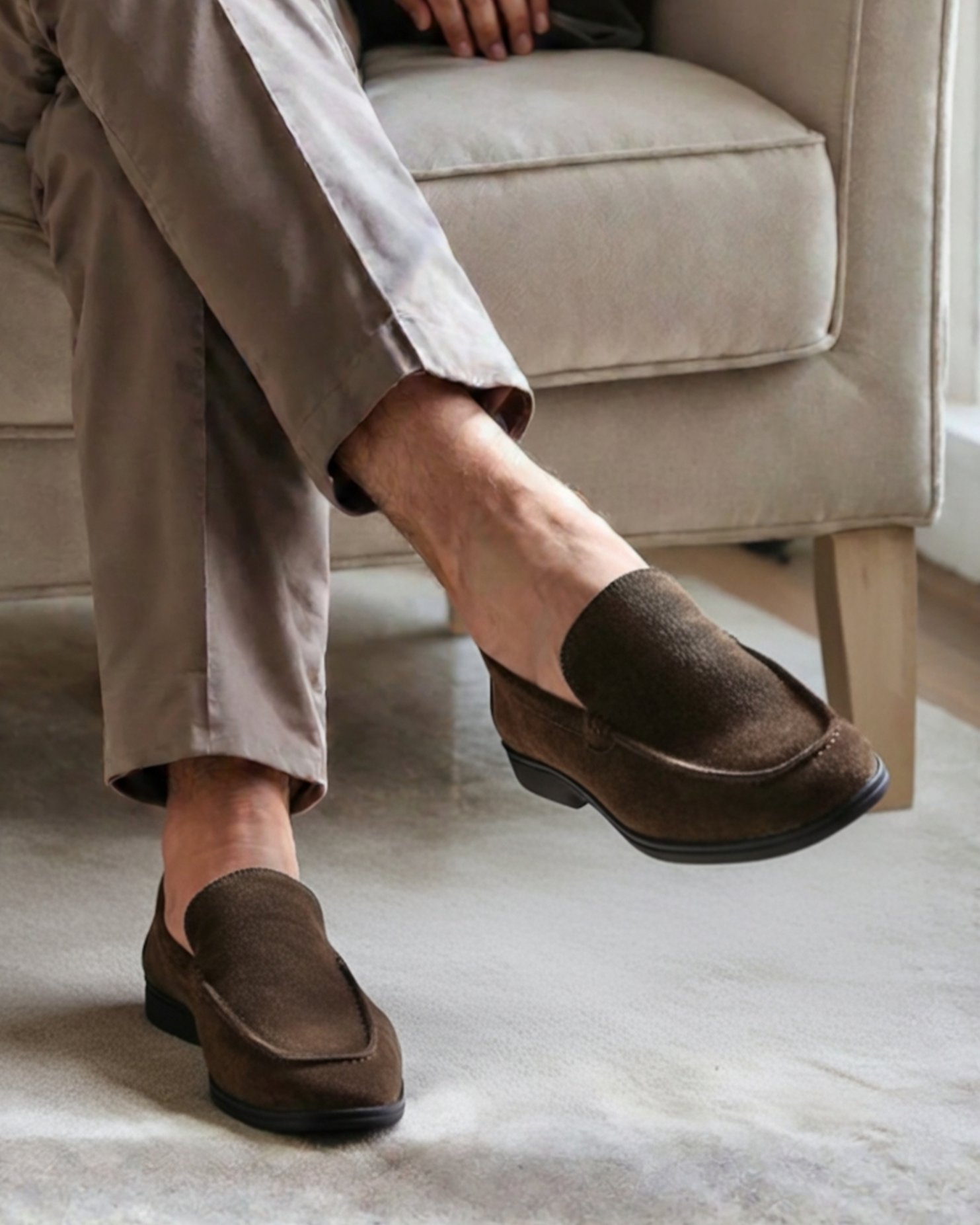 Premium Suede Loafers - Black Soles - Dalm Fashion