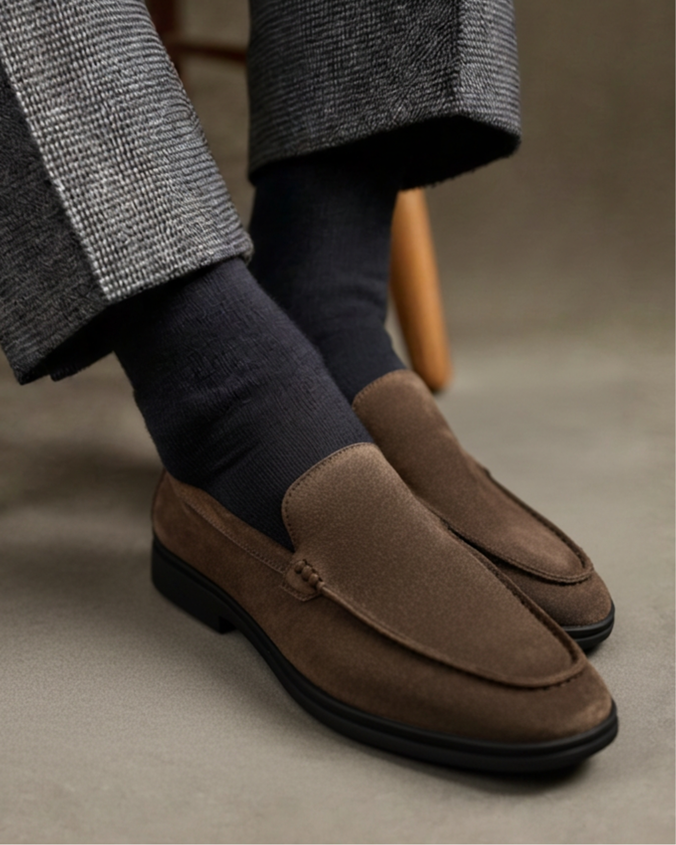 Premium Suede Loafers - Black Soles - Dalm Fashion