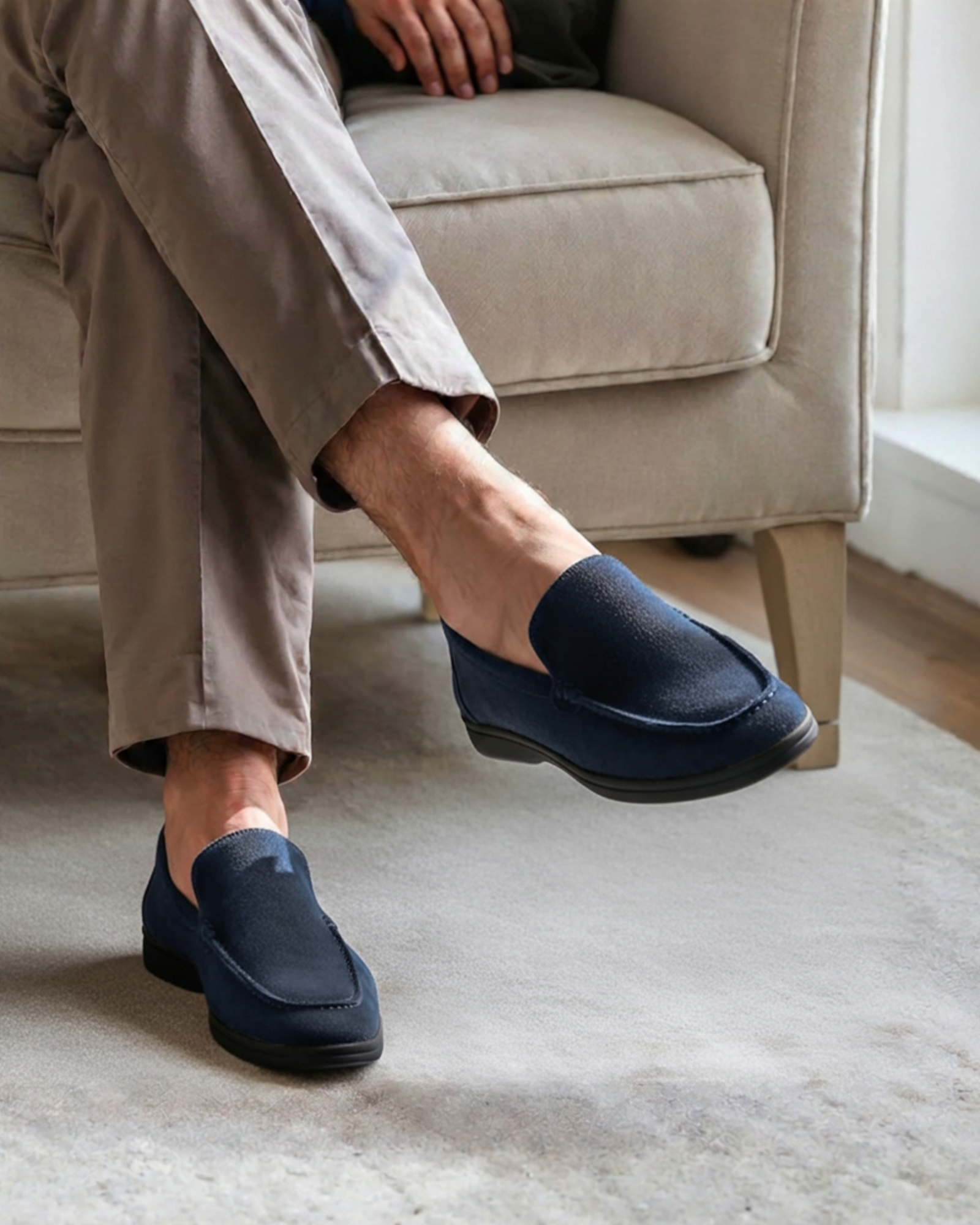 Premium Suede Loafers - Black Soles - Dalm Fashion